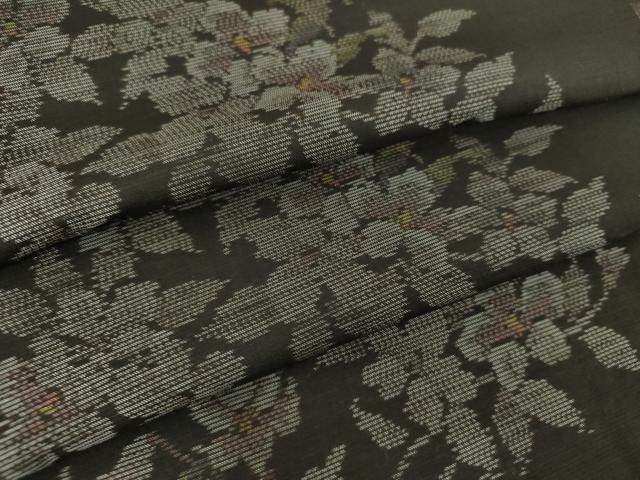 平和屋着物●本場大島紬　枝花文　正絹　逸品　DABE5124ps