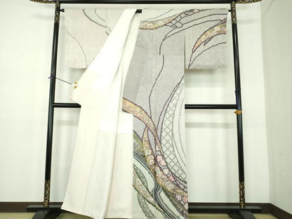 平和屋着物●吉乃一廉　幻の辻が花　訪問着　辻が花　金彩　正絹　逸品　DABE5126ps