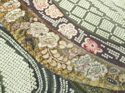 平和屋着物●吉乃一廉　幻の辻が花　訪問着　辻が花　金彩　正絹　逸品　DABE5126ps