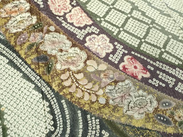 平和屋着物●吉乃一廉　幻の辻が花　訪問着　辻が花　金彩　正絹　逸品　DABE5126ps