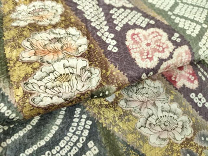 平和屋着物●吉乃一廉　幻の辻が花　訪問着　辻が花　金彩　正絹　逸品　DABE5126ps