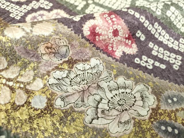 平和屋着物●吉乃一廉　幻の辻が花　訪問着　辻が花　金彩　正絹　逸品　DABE5126ps