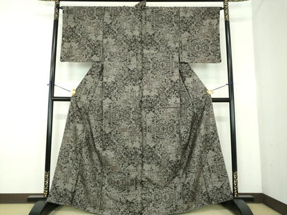 平和屋着物●本場大島紬　9マルキ　樹林文　正絹　逸品　未使用　DABE5127ps