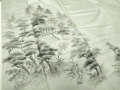 平和屋着物●本場染大島紬　訪問着　作家物　手描き　風景文　正絹　逸品　未使用　DABE5129ps