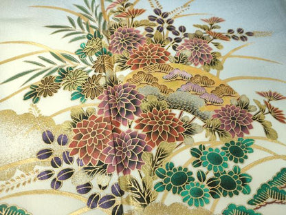 平和屋着物●訪問着　雲取り扇面花文　暈し染め　金彩　正絹　逸品　未使用　DABE5132ps