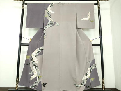 平和屋着物●訪問着　草花文　金彩　正絹　逸品　DABE5133ps