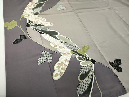 平和屋着物●訪問着　草花文　金彩　正絹　逸品　DABE5133ps