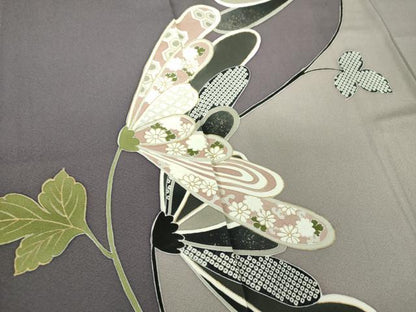 平和屋着物●訪問着　草花文　金彩　正絹　逸品　DABE5133ps