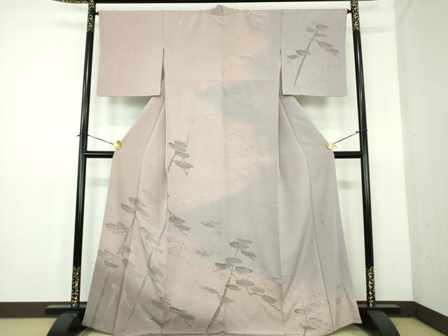 平和屋着物●本加賀友禅作家　鶴見保次監修　訪問着　寿光織　松文　暈し染め　銀糸　さが美扱い　正絹　逸品　DABE5135ps