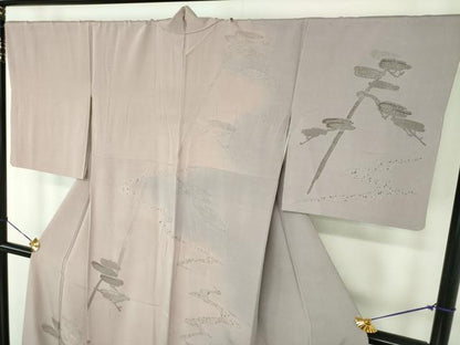 平和屋着物●本加賀友禅作家　鶴見保次監修　訪問着　寿光織　松文　暈し染め　銀糸　さが美扱い　正絹　逸品　DABE5135ps