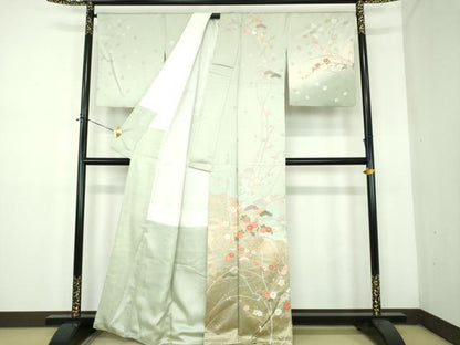 平和屋着物●訪問着　舞桜　吉祥花文　金彩　正絹　逸品　DABE5136ps
