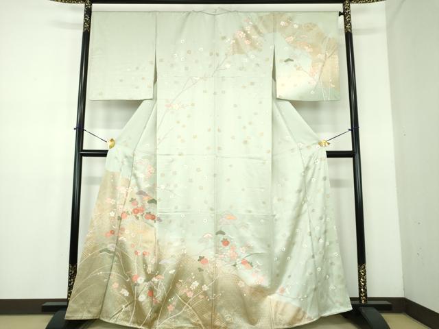 平和屋着物●訪問着　舞桜　吉祥花文　金彩　正絹　逸品　DABE5136ps