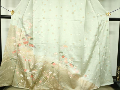 平和屋着物●訪問着　舞桜　吉祥花文　金彩　正絹　逸品　DABE5136ps