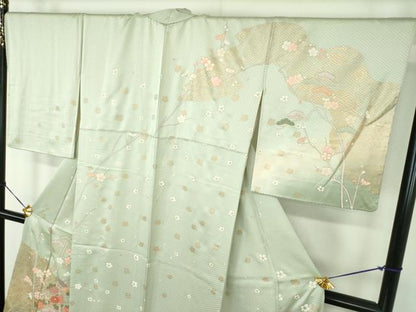 平和屋着物●訪問着　舞桜　吉祥花文　金彩　正絹　逸品　DABE5136ps