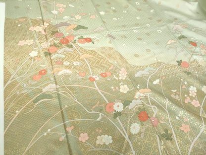 平和屋着物●訪問着　舞桜　吉祥花文　金彩　正絹　逸品　DABE5136ps