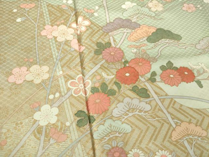平和屋着物●訪問着　舞桜　吉祥花文　金彩　正絹　逸品　DABE5136ps