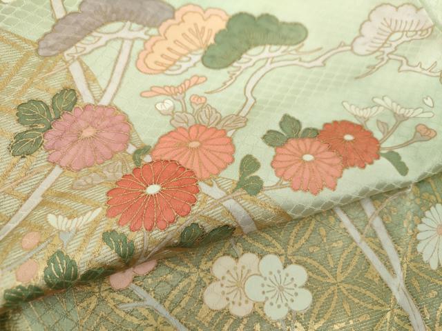 平和屋着物●訪問着　舞桜　吉祥花文　金彩　正絹　逸品　DABE5136ps