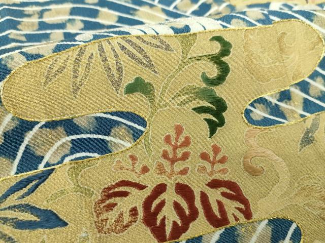 平和屋着物●豪華色留袖　刺繍　立波霞花文　金彩　正絹　逸品　DABE5138ps