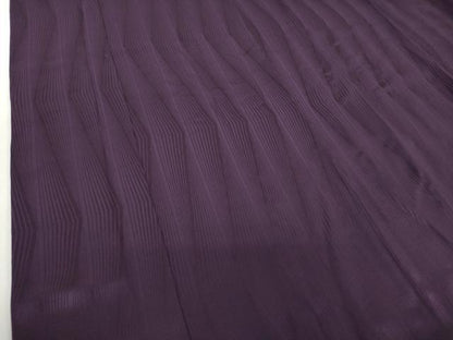 平和屋着物●ファッションデザイナー　コシノジュンコ　色無地　BANKAN　わものや　緞子織　間道　深紫色　証紙付　正絹　逸品　DABE5143ps