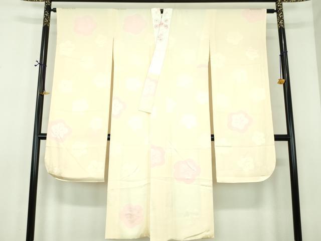 平和屋着物●上質な長襦袢　袷　半衿刺繍　絞り　舞梅　正絹　逸品　DABE5145ps