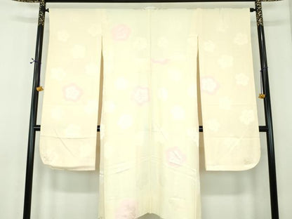平和屋着物●上質な長襦袢　袷　半衿刺繍　絞り　舞梅　正絹　逸品　DABE5145ps