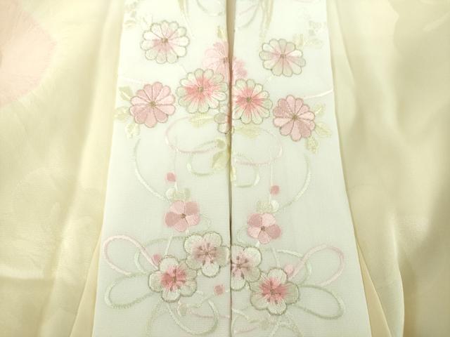平和屋着物●上質な長襦袢　袷　半衿刺繍　絞り　舞梅　正絹　逸品　DABE5145ps