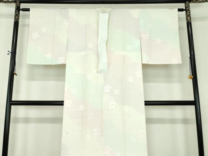 平和屋着物●上質な長襦袢　無双仕立て　絞り　舞桜　暈し染め　正絹　逸品　DABE5146ps