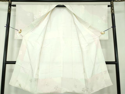 平和屋着物●上質な長襦袢　無双仕立て　絞り　舞桜　暈し染め　正絹　逸品　DABE5146ps