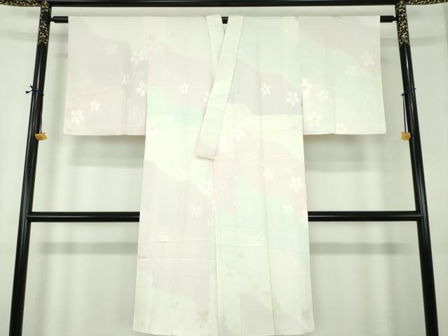 平和屋着物●上質な長襦袢　無双仕立て　絞り　舞桜　暈し染め　正絹　逸品　DABE5146ps