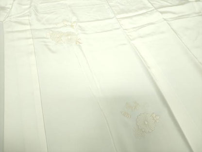 平和屋着物●上質な長襦袢　無双仕立て　菊唐草　生成色　正絹　逸品　DABE5148ps