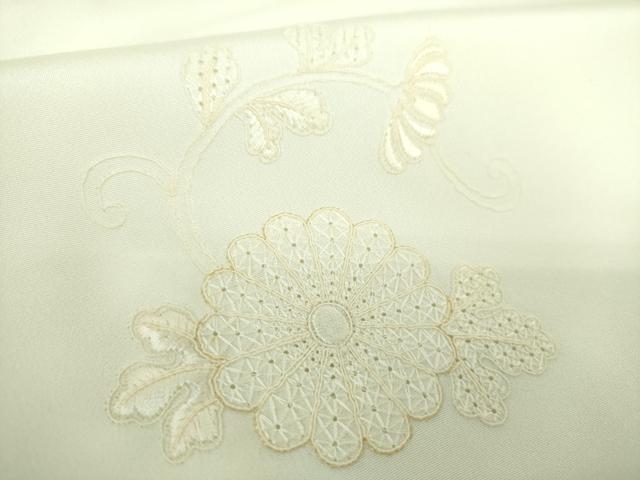 平和屋着物●上質な長襦袢　無双仕立て　菊唐草　生成色　正絹　逸品　DABE5148ps