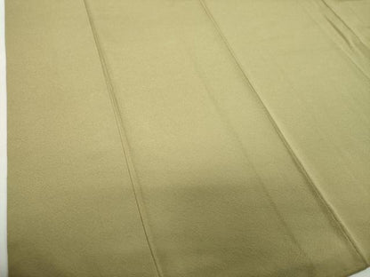 平和屋着物●本加賀友禅作家　直江良三監修　色無地　鶸茶色　正絹　逸品　DABE5150ps
