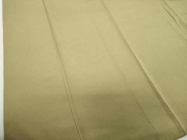 平和屋着物●本加賀友禅作家　直江良三監修　色無地　鶸茶色　正絹　逸品　DABE5150ps