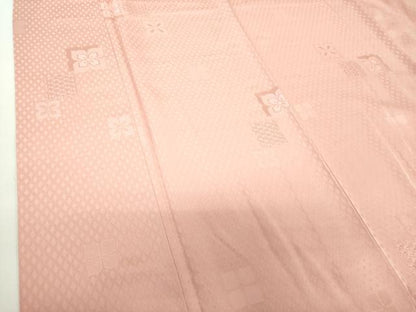 平和屋着物●上質な色無地　舞花地紋　珊瑚色　正絹　逸品　DABE5151ps