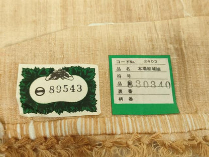 平和屋着物●本場結城紬　重要無形文化財　霞文　奥順謹製　証紙付き　正絹　逸品　DABE5152ps