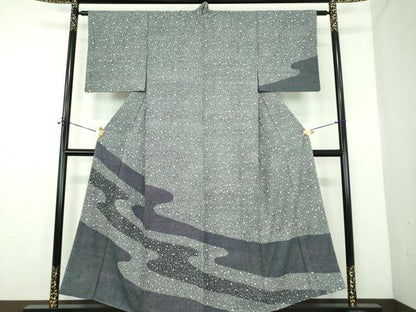 平和屋着物●訪問着　霞文　たたき染め　正絹　逸品　DABE5154ps