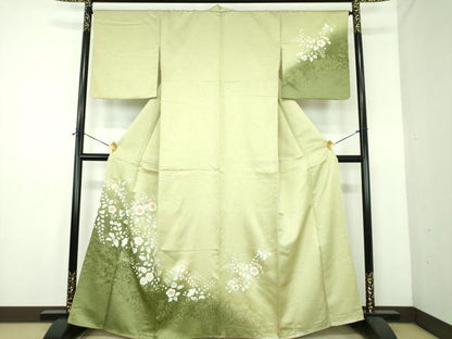 平和屋着物●訪問着　辻が花　暈し染め　金銀彩　正絹　逸品　DABE5155ps