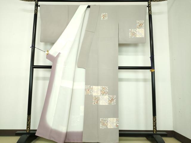 平和屋着物●訪問着　宝尽くし舞蝶花文　金彩　正絹　逸品　DABE5156ps