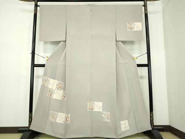 平和屋着物●訪問着　宝尽くし舞蝶花文　金彩　正絹　逸品　DABE5156ps