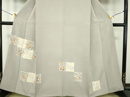 平和屋着物●訪問着　宝尽くし舞蝶花文　金彩　正絹　逸品　DABE5156ps