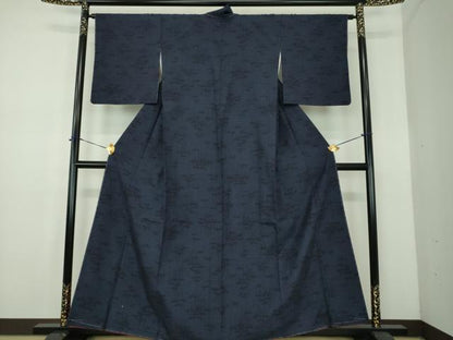 平和屋着物●結城紬　100亀甲　笹竹文　正絹　逸品　未使用　DABE5158ps