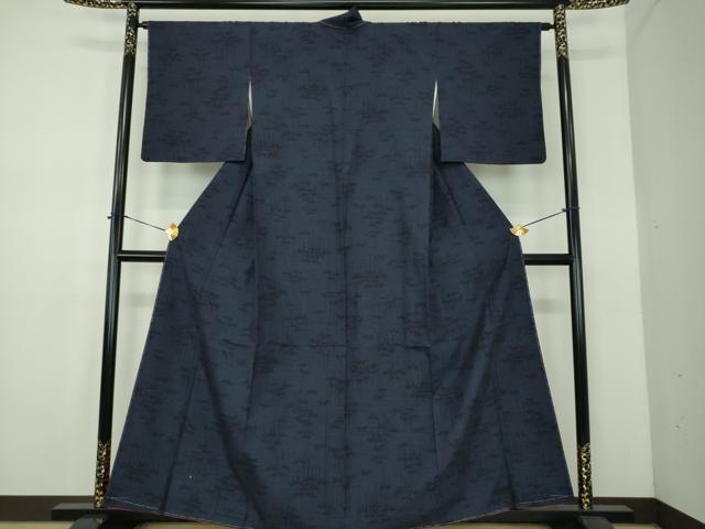 平和屋着物●結城紬　100亀甲　笹竹文　正絹　逸品　未使用　DABE5158ps