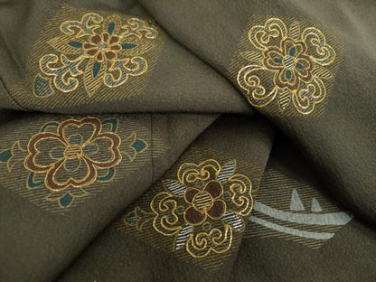 平和屋着物●訪問着　駒刺繍　竹屋町刺繍　花菱文　金銀彩　正絹　逸品　DABE5159ps