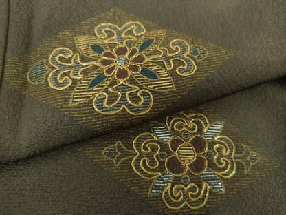 平和屋着物●訪問着　駒刺繍　竹屋町刺繍　花菱文　金銀彩　正絹　逸品　DABE5159ps