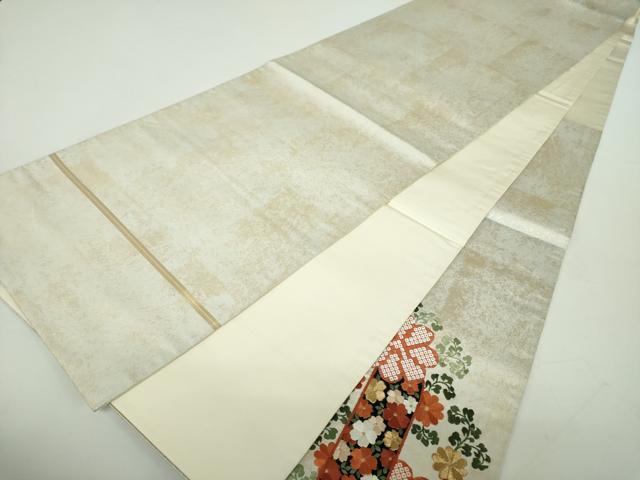 平和屋着物●銀座きしや　太鼓柄袋帯　総刺繍　霞花文　金銀糸　引箔　たとう紙付き　正絹　逸品　DABE5163ps
