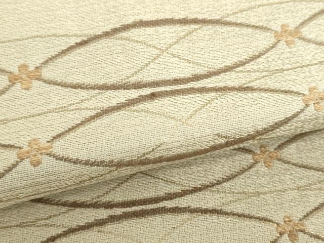 平和屋着物●六通柄袋帯　横段文　金糸　正絹　逸品　DABE5165ps