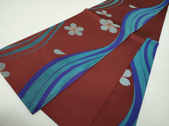 平和屋着物●世界的人形師　辻村寿三郎　ジュサブロー　六通柄袋帯　舞桜　金糸　正絹　逸品　未使用　DABE5167ps