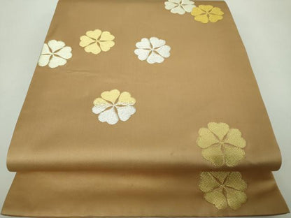 平和屋着物●龍村晋謹製　全通柄袋帯　明月櫻　金銀糸　正絹　逸品　DABE5168ps