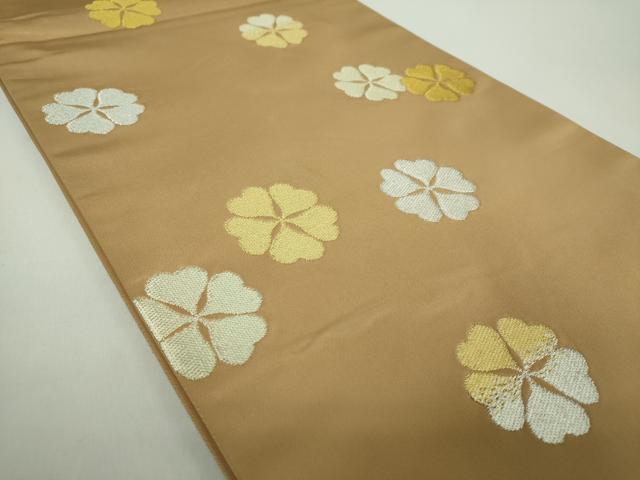 平和屋着物●龍村晋謹製　全通柄袋帯　明月櫻　金銀糸　正絹　逸品　DABE5168ps