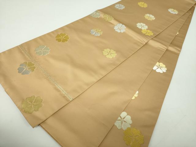 平和屋着物●龍村晋謹製　全通柄袋帯　明月櫻　金銀糸　正絹　逸品　DABE5168ps